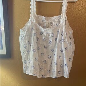 Joie White and Blue Floral Camisole